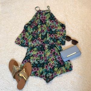Tropical Print Romper